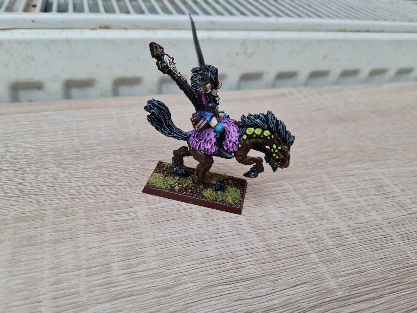 Warhammer Dark Elf Sorcerer On Mounted Medal Oop Nicely Painted And Based