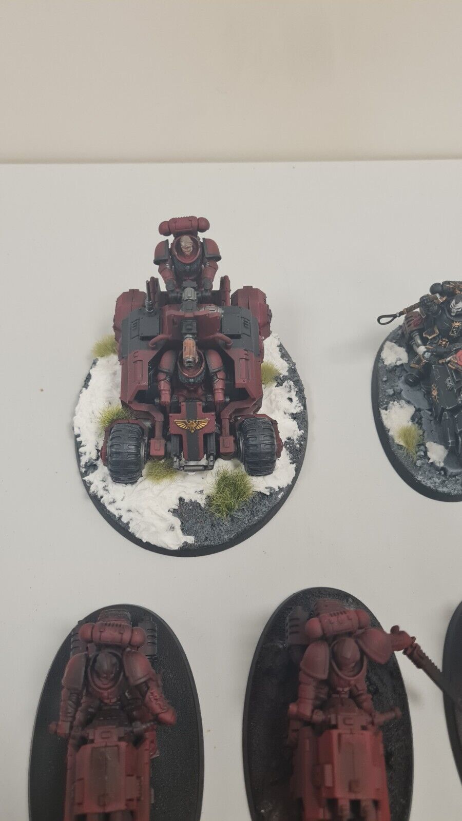 Warhammer 40k Space Maribe Atv, Chaplain On Bike Nicely Painted + 6 Outriders