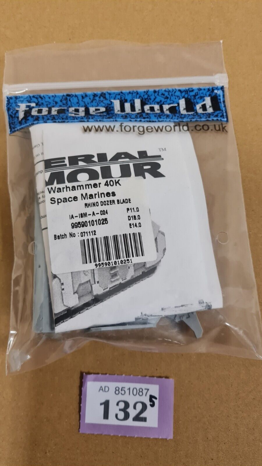 Warhammer Forgeworld Rhino Dozer Blade New