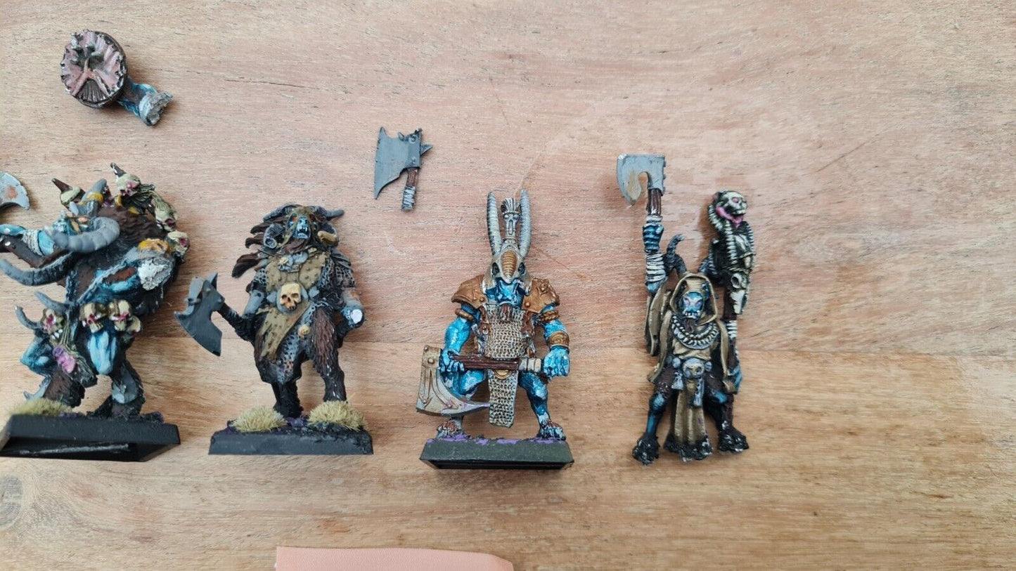 Warhammer Beastmen Characters X 4 3 Metal 1 Finecast