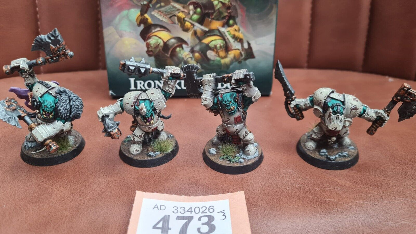 Warhammer Ironskulls Boyz Well Painted With Cards