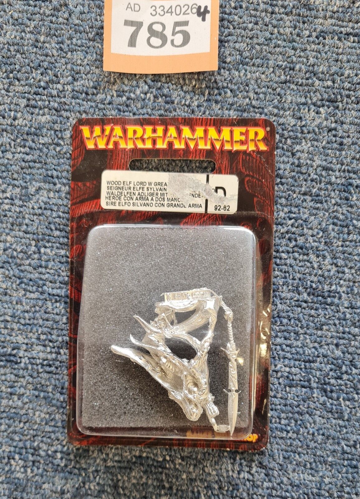 Warhammer Fantasy Wood Elf Lord With Great Weapon In Blister