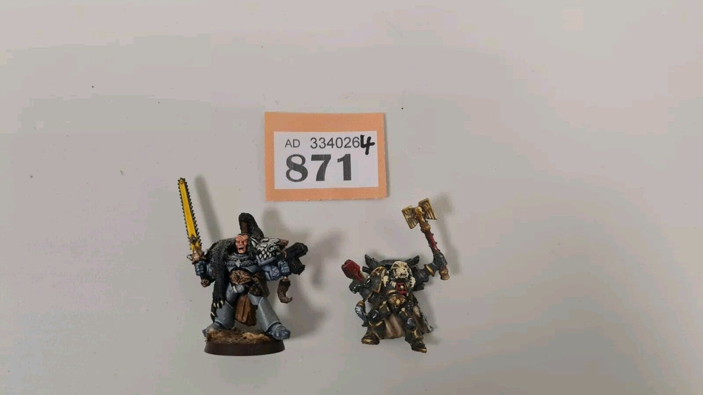 Warhammer 40k Ragnar Blackmane + Chaplain Nicely Painted Metal