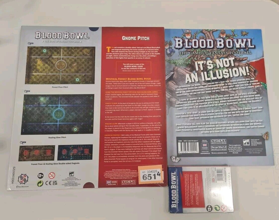 Warhammer Bloodbowl Gnome Pitch, Cards And Spike Issue 17