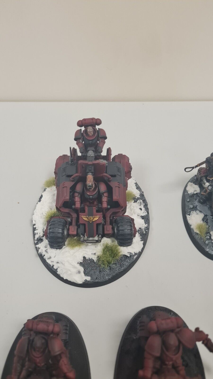 Warhammer 40k Space Maribe Atv, Chaplain On Bike Nicely Painted + 6 Outriders