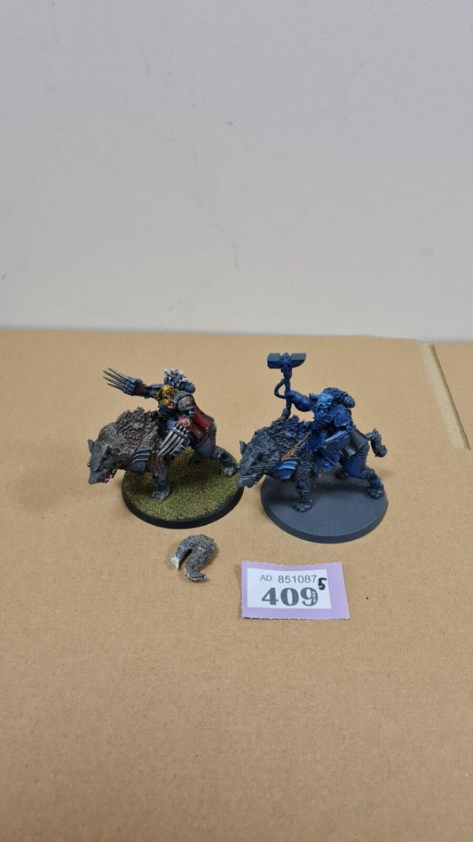 Warhammer 40k Space Marines Space Wolves Canis Wolfborn  + Iron Priest On Wolf