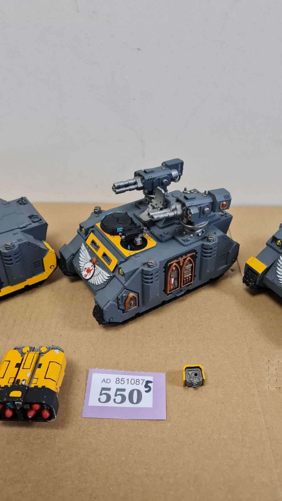 Warhammer 40k Space Marine Hunter Stalker + 2 Rhinos With Red Scorpion Parts