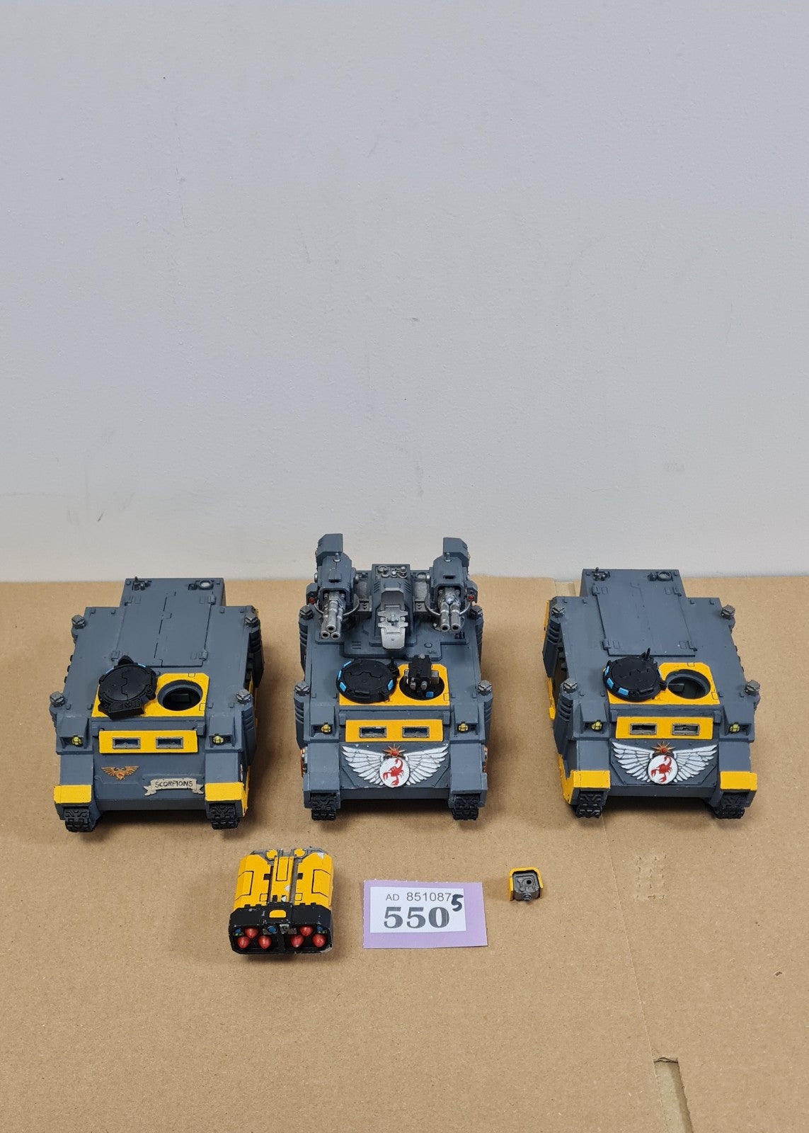 Warhammer 40k Space Marine Hunter Stalker + 2 Rhinos With Red Scorpion Parts