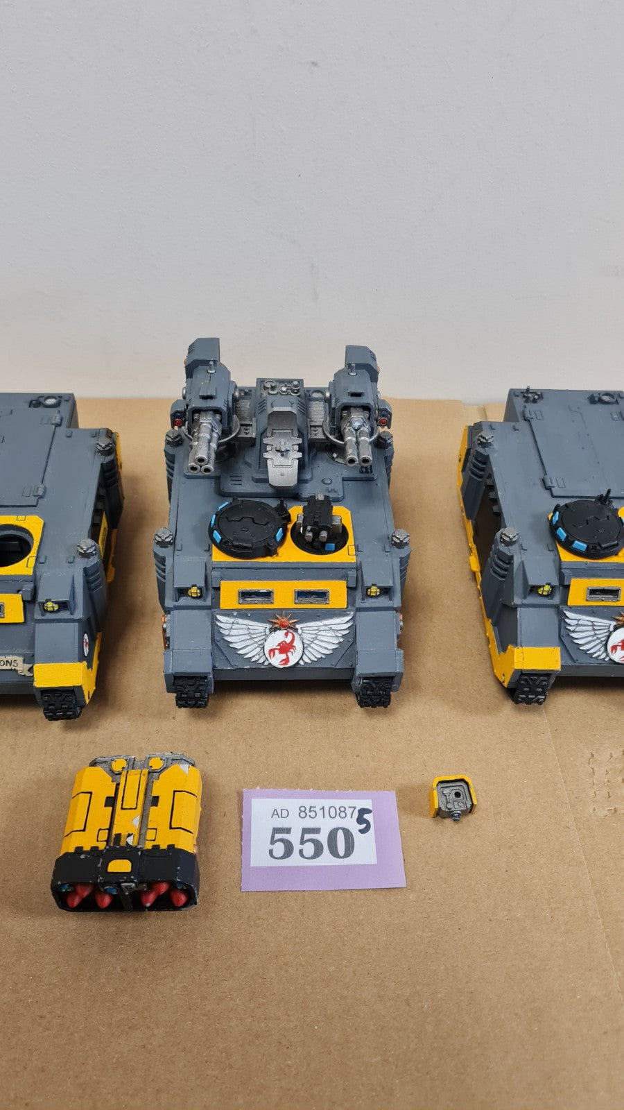 Warhammer 40k Space Marine Hunter Stalker + 2 Rhinos With Red Scorpion Parts