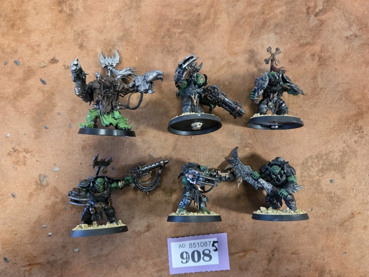 Warhammer 40k Ork Warboss + 5 Nobz Converted