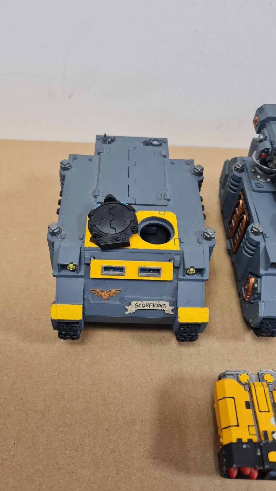 Warhammer 40k Space Marine Hunter Stalker + 2 Rhinos With Red Scorpion Parts